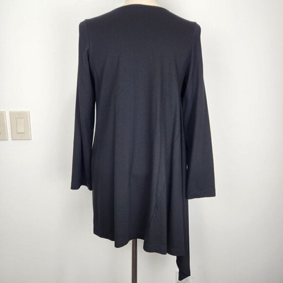 Bryn Walker Shift Dress Womens S Black Long Sleeve Round Neck A-Line Asymmetric - Picture 3 of 12